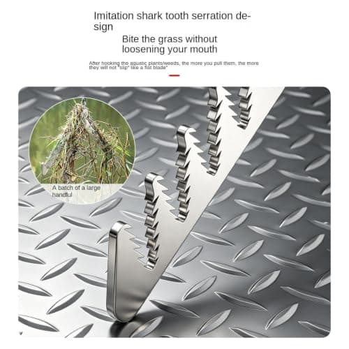Aquatic Grass Cutter | Foldable Serrated Grip weeds Rake For Fishing 11x3in — view 3