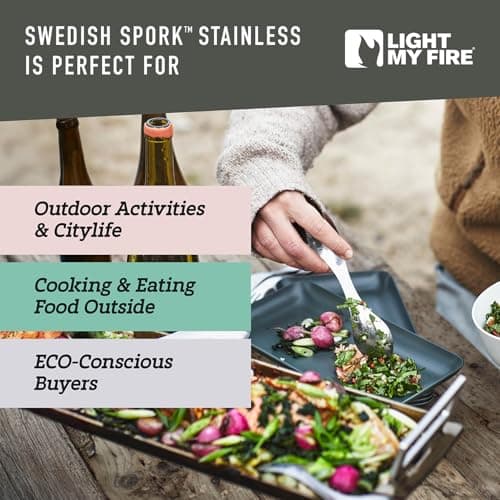 Light My Fire Stainless Steel Spork 3-in-1 Camping Cutlery Knife Fork Spoon – Spork Stainless — view 4