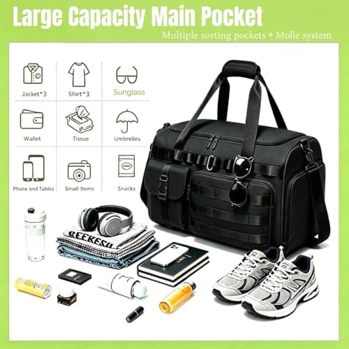 Military Tactical Holdall Gym Bag for Men and Women, 3 in1 Sports Duffle — view 4