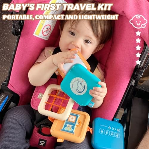 weirtoya Busy Board for 1 Year Old,Montessori Toys for 1 2 3 Year Old Boy Girl Birthday Gifts,8 in1 Toddler Toys Travel Activities Busy Cube,My First Montessori Busy Board (Blue) (Pack of 2) — view 3