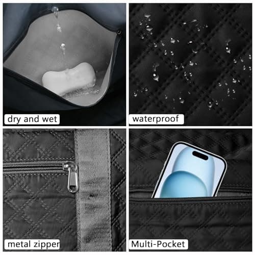 Travel Duffle Bag with Removable Wheels, Expandable Sports Gym Bag for Women Men, Dry Wet Holdall Luggage Weekend Overnight Bags for Swimming, Mum — view 5