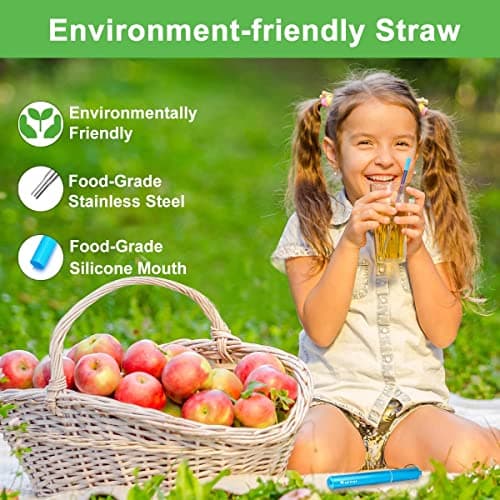 Kynup Metal Straw, 4 Pack Collapsible Reusable Straws with Case — view 6