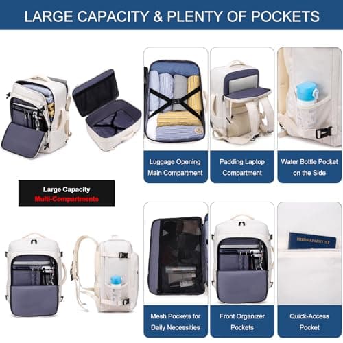 ENZOSUM Easyjet Cabin Bag 45x36x20 Travel Backpack Hand Luggage 30L — view 3