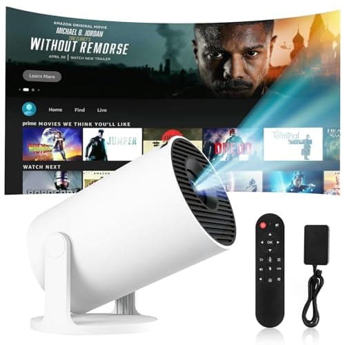 Mini Projector for Bedroome WiFi 6 BT 5.4 1080P Support Smart Projector Compatible with Laptop PC Smartphone Auto Keystone 180° Rotatable