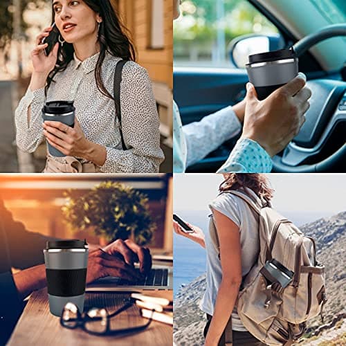 Travel Mug Tlater 380ml Insulated Coffee Cup with Leakproof Lids — view 6
