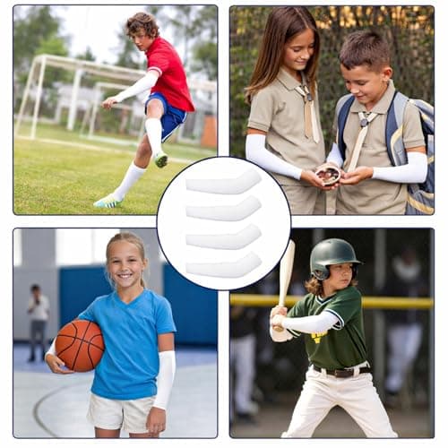 Ouligay 2 Pairs Uv Sun Protection Kids Arm Sleeves Kids Cooling Arm Sleeves Upf 50 Uv Compression Sleeve For Youth Boys Girls Sports Baseball Football Volleyball — view 6