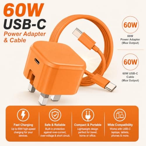For iPhone 17 16 15 Pro Max 60W USB-C to C Charger Plug and Cable AVS DVS — view 6