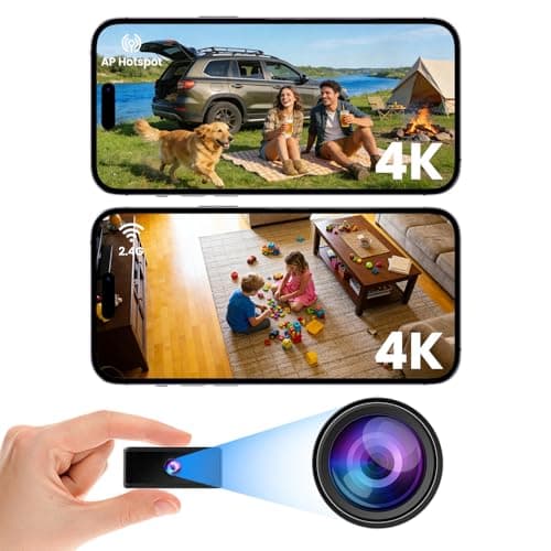 No Wifi Security Camera, 4K Mini Camera WiFi/AP Hotspot/No WiFi Available