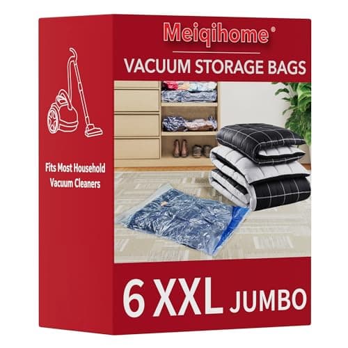 Vacuum Storage Bags 6XXL, Space Saver Sealer Bags, Airtight Compression Bags for Clothes, Pillows, Comforters, Blankets, Bedding
