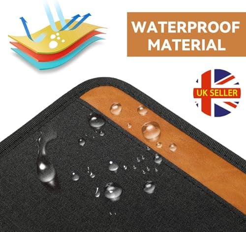 Travel Document Holder, Passport Holder For 2 Passports, Small Passport Bag, Double, Dual, A5, Folder, Money Purse, RFID Blocking, Holiday, Multiple Waterproof Organisers, Black Compact UK BLK /BRN — view 6