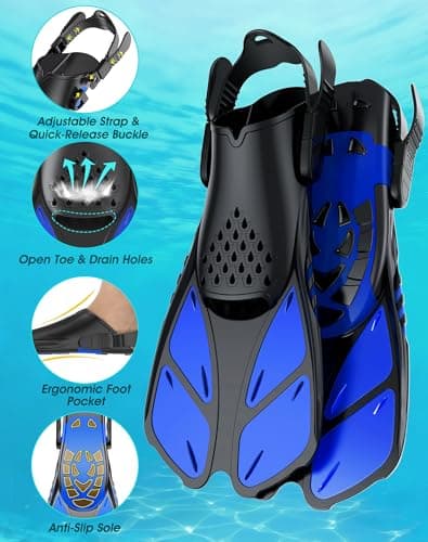 Lealinga Snorkel Set Adults, Full Face Snorkel Mask with Flippers — view 5