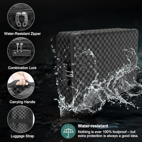 Delixike Document Organizer with Lock, Black — view 3