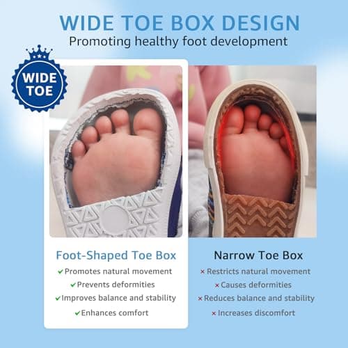 STQ Wide Fit Toddler Barefoot Shoes Boys Girls Trainers Soft First Walking Shoe Non Slip Daycare Sports Running Tennis Sneaker Black 10 UK Little Kid — view 4