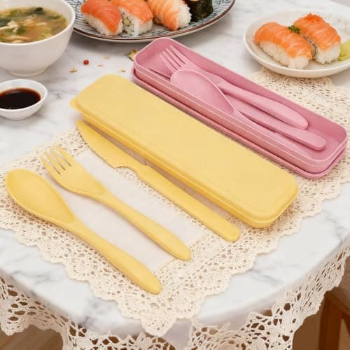 Zoyiancy 2Pcs Cutlery Set, Reusable Travel Fork Knife Spoon Set — view 4