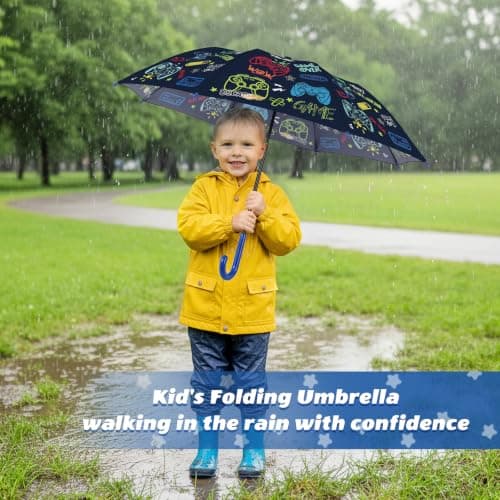Kids Folding Stick Umbrella Kids Umbrella for Boys Girls School Outdoor — view 2