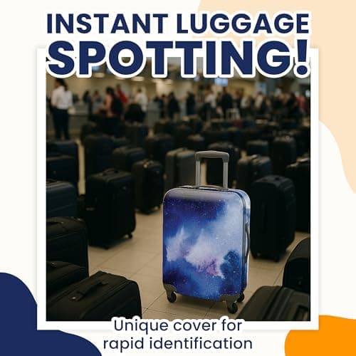 Suitcase Cover with Luggage Tag, Suitcase Protector Cover with Zipper — view 2