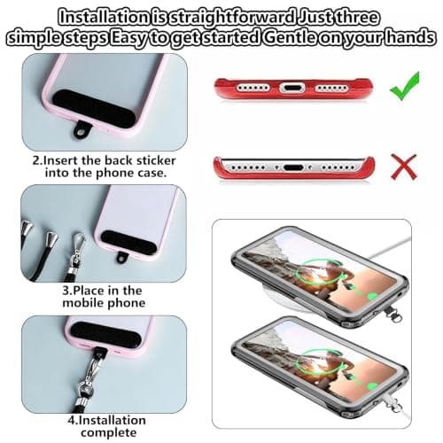 6 Pack Phone Lanyard Patch Kit, Universal Tether Tabs, Strap Adapter Set — view 5