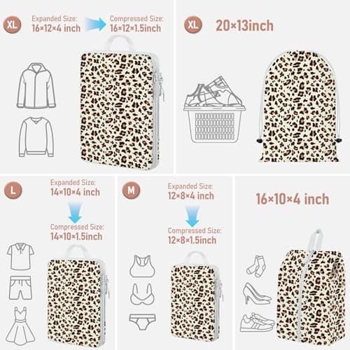 Compression Packing Cubes for Travel, Travel Essentials Luggage Organizer bags for Suitcase, Durable Compression Travel Packing Cubes for Carry on Backpack — view 3