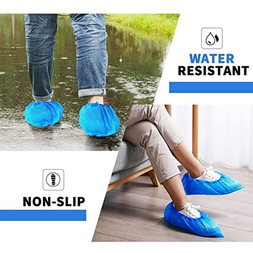 WUJUN 200Pack(100 Pairs) Blue Disposable Shoes Covers Boot Cover — view 2