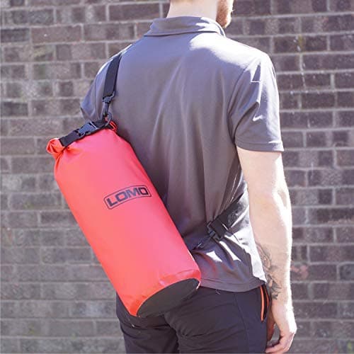 Lomo 12L Barrel Rolltop Dry Bag with Shoulder Strap - Red Kayak Hatch — view 4