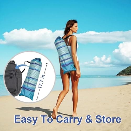 LOTTAFUN 6ft Beach Umbrella - Heavy Duty Wind Resistant UV 50+ Portable Sun Shade with Sand Anchor & Carry Bag, Outdoor Folding Umbrella for Beach, Pool, Patio, Garden NO Tilt The sand needs to exceed — view 2