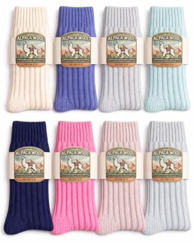 Alpaca Merino Wool Socks – Warm Thermal Winter Socks, Soft, Breathable, Moisture Wicking, Durable, Skin Friendly (UK, Numeric, 3, 5, Regular, Regular, Silver) — view 6