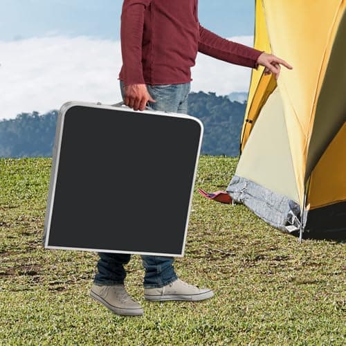 panfudongk Folding Camping Table,Camping Cupboards And Storage Folding Camping Kitchen Unit With Dual Panels Und Adjustable Legs For Outdoor, Hiking, Picnic,120 * 47 * 70cm — view 2