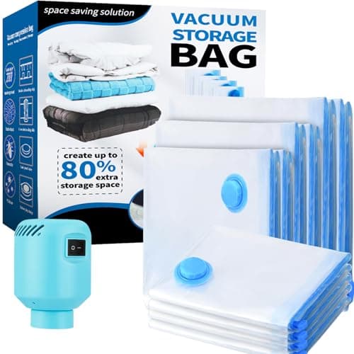 Vacuum Storage Bags 10Pcs with Electric Pump| 2XL+2L+2M+4S Space Saver Bags