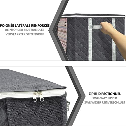 VOUNOT Set of 9 Clothes Storage Bag with Large Capacity Vacuum Bag 3 Foldabale EDENOO Storage bag with Reinforced Handle 3 Vacuum Bags with Hand Pump for Bedding and Clothes — view 5