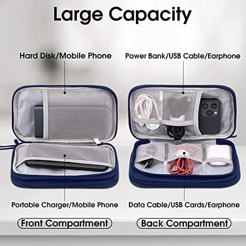 Arae Travel Essentials Electronic Organizer Double Layer - Dark Blue, M — view 3