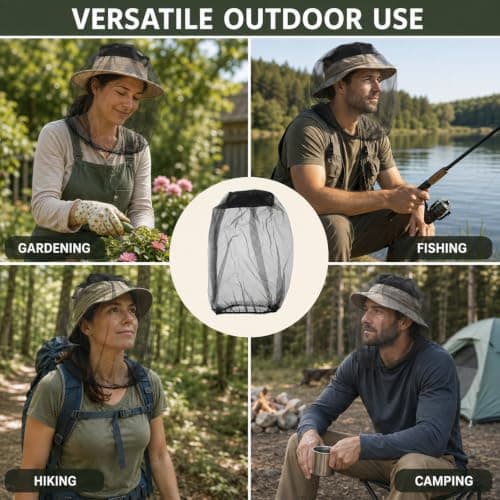 4 Pcs Mosquito Head Net, Midge Nets for Head, Nylon Mosquito Head Protecting — view 5