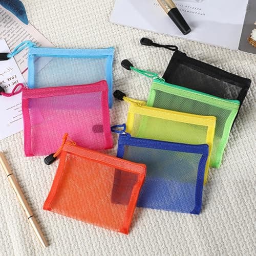 7 Pcs Small Make up Bag Set, 13cm x 10cm, Seven Colors — view 4