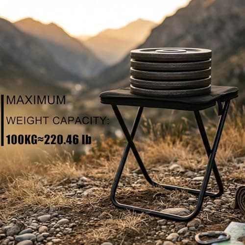 C hello cloud Ultra-Lightweight Folding Camping Chair with Storage Pocket, 7075 Aluminum, Supports 100kg, Portable Compact Foldable Chair with Carry Bag for Hiking, Festivals, Fishing,Black — view 5