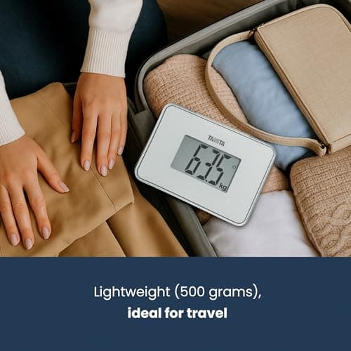 TANITA HD-386 World's Smallest Digital Bathroom Scale Easy To Travel Pearl White — view 4