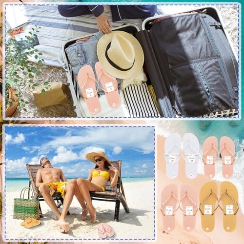 KisSealed 24 Pairs Flip Flops Bulk for Wedding Party Guest Sandals, White, Pink, Gold, 8.5 Wide Women/5.5 Narrow Men — view 6