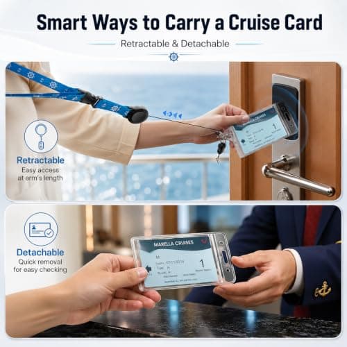2 Pack Cruise Lanyard 4 Pack Luggage Tags Waterproof Clear Tags with Steel — view 5