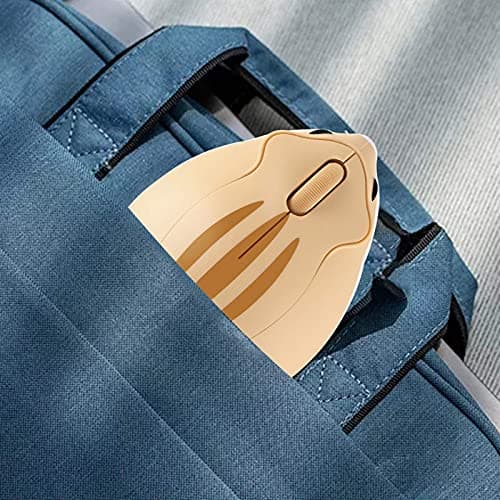 elec Space Cute Mini Hamster Shape Optical Mouse - Wireless, 1200 DPI, Noise Reduction, Ultra Portable Travel Mouse, 2.4 GHz USB Unifying Receiver, for PC, Mac, Laptop, Kids, Girl Gift (Yellow) — view 4