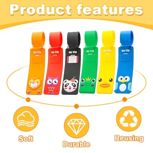 HLIWS 12Pcs Luggage Tags,Travel Identification Tags-6 Designs — view 3