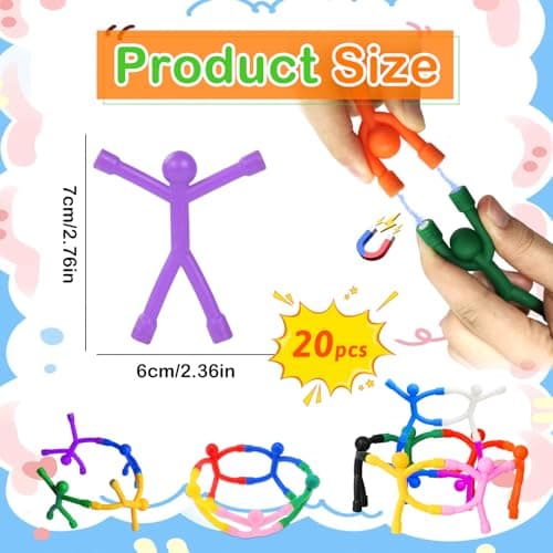 20PCS Magnetic Men Fidget Toys,Magnetic People Sensory Travel Toys for Kids — view 2