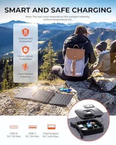 BigBlue Ultra-Light 21W Portable Solar Charger with USB-A/-C (5V/4.2A Toal) — view 3