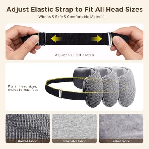 Heated Eye Mask Cordless Warm Eye Compress for Dry Eyes Blepharitis Stye Relief Improved Sleep, 3 Level Heat, 1500mAh Rechargeable Battery, Washable Cover, Eye Heating Pad for Sleeping Travel — view 5
