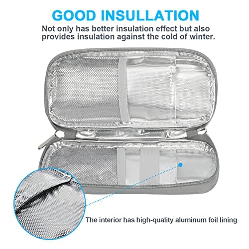 YOUSHARES Insulin Cooler case, Diabetic Travel Case, Portable Insulin Cooling Bag for Insulin Pen and Insulin Medicine （Purple） — view 5