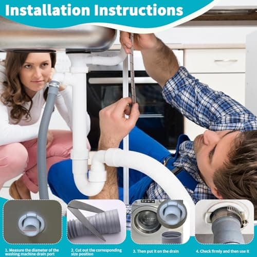Collapsible Caravan Waste Pipe Extension, 3M Universal RV Waste Water Hose Adaptor Kit with 2 Extender Connectors 4 Pipe Clamps and U Bracket for Motorhome, Camper & Trailer — view 4