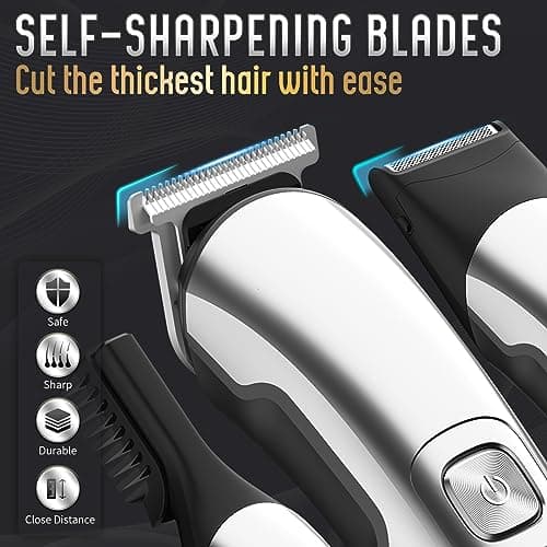 Ufree Beard Trimmer Men, Waterproof Cordless Electric Razor Shaver, Silver — view 3