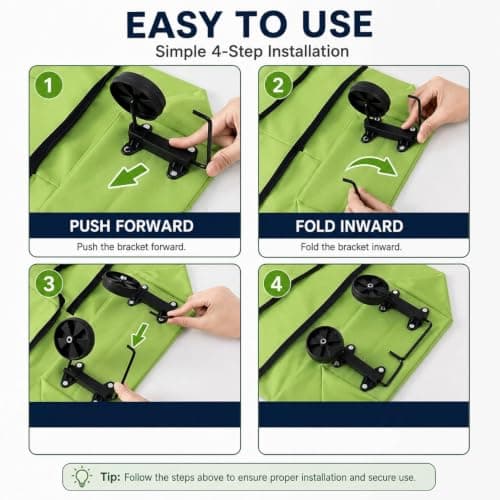 Foldable Shopping Bag with Wheels, 2-in-1 Shopping Trolley & Carry Bag — view 2