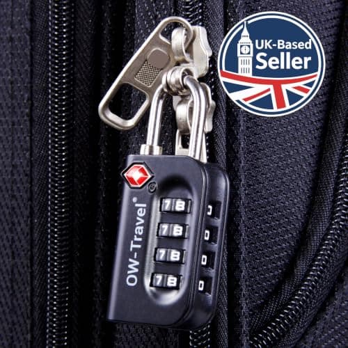 OW-Travel Suitcase Locks, TSA Approved Luggage Padlocks, Black, 1 Pack — view 3