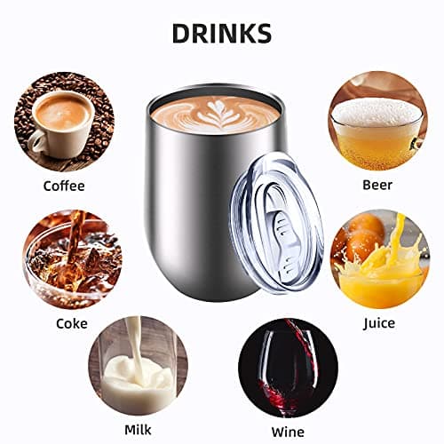 Reusable Coffee Cup, Insulated Travel Mug Vacuum Stainless Steel with Spill Proof Lid, Great for Hot & Cold Drinks - Coffee, Tea, Milk and Wine,12oz/340ml — view 4