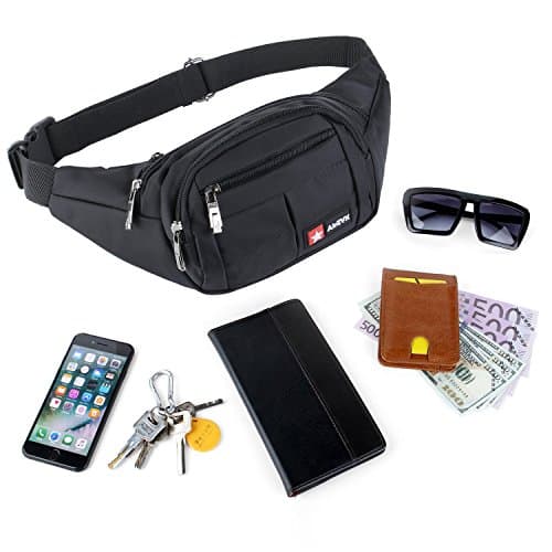 Bumbags and Fanny Packs for Running Hiking Waist Bag Outdoor Sport Hiking Waistpack for Men Women (Black) — view 2