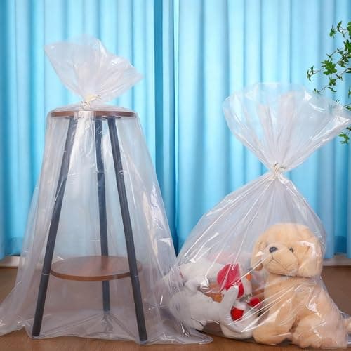 LPVVPEZ 10 Pack Large Clear Plastic Bags, 100x152cm Extra Large Waterproof Dustproof Storage Bags for Suitcase, Furniture, Quilt, Seasonal Clothing and Plush Toys — view 6