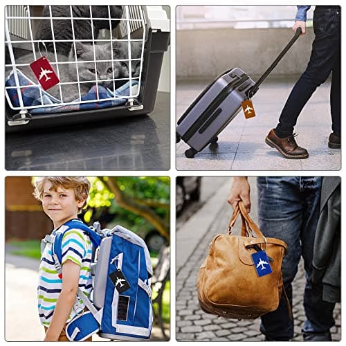 Vicloon Luggage Tag, 6Pcs Luggage Labels Travel Suitcases Aluminium Tags, Aluminum Luggage Tag with Name ID Card for Luggage Baggage Identity ID Labels — view 6